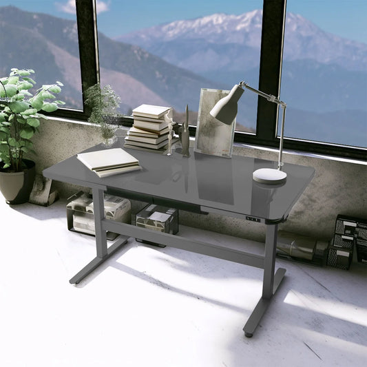 Motionwise 121.9 cm x 60.9 cm (48 in. x 24 in.) Glass Top Height-adjustable Desk