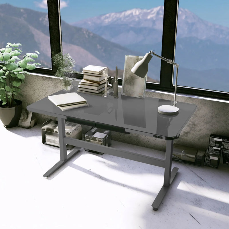 Motionwise 121.9 cm x 60.9 cm (48 in. x 24 in.) Glass Top Height-adjustable Desk