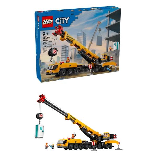 LEGO City Yellow Mobile Construction Crane Toy Set