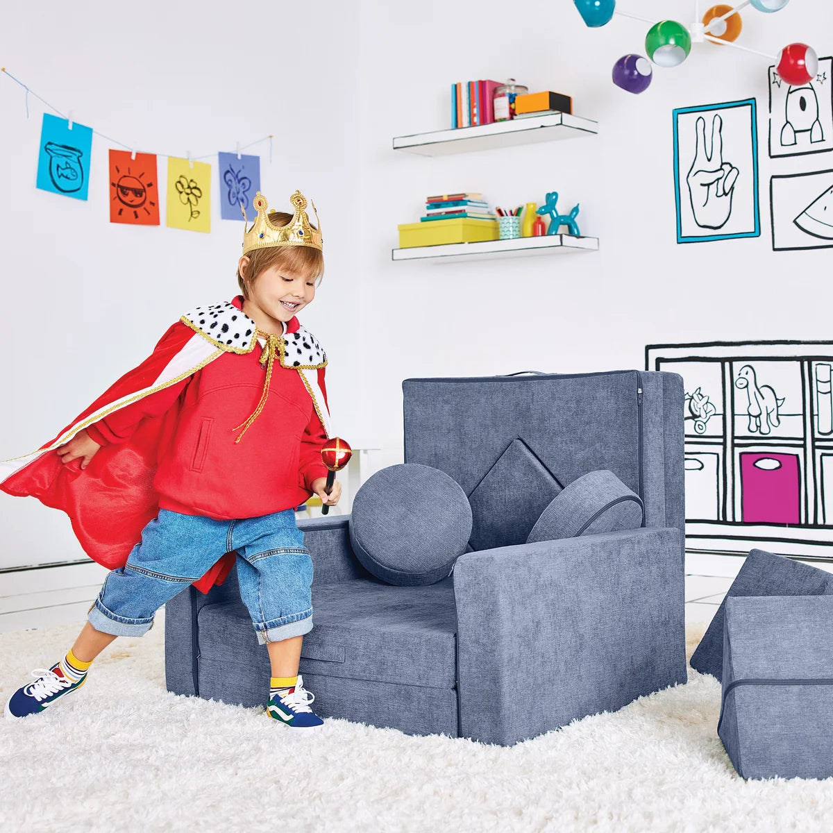 Yourigami 12-piece Convertible Play Fort for Kids