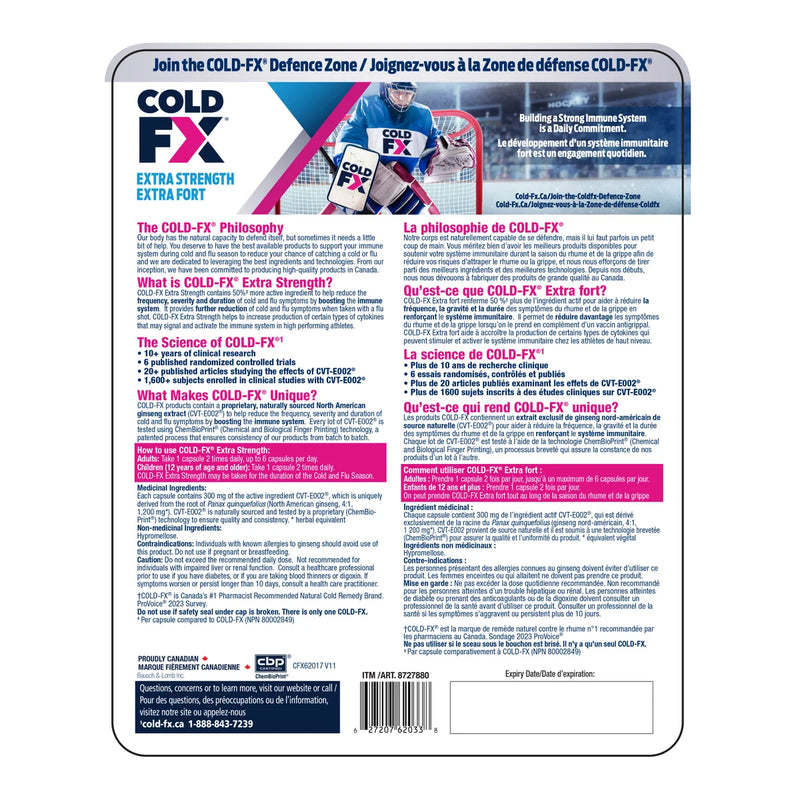COLD-FX Soin du rhume et de la grippe Extra Fort 300 mg, 150 + 18 capsules 