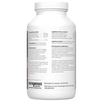 Complément alimentaire pour la santé des articulations Cosequin DS Maximum Strength Plus MSM pour chiens, 180 comprimés 