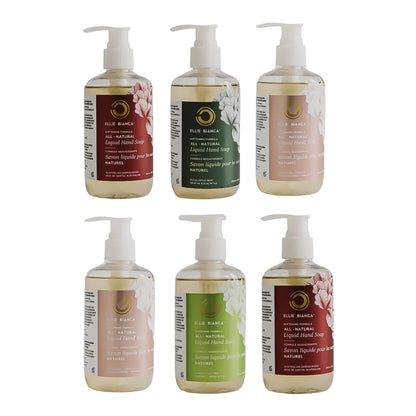Savons liquides pour les mains entièrement naturels Ellie Bianca, 260 ml, paquet de 6