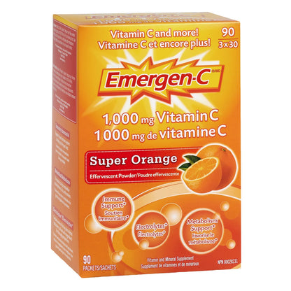 Emergen-C Super Orange, 1000 mg de vitamine C
