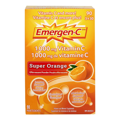 Emergen-C Super Orange, 1000 mg de vitamine C