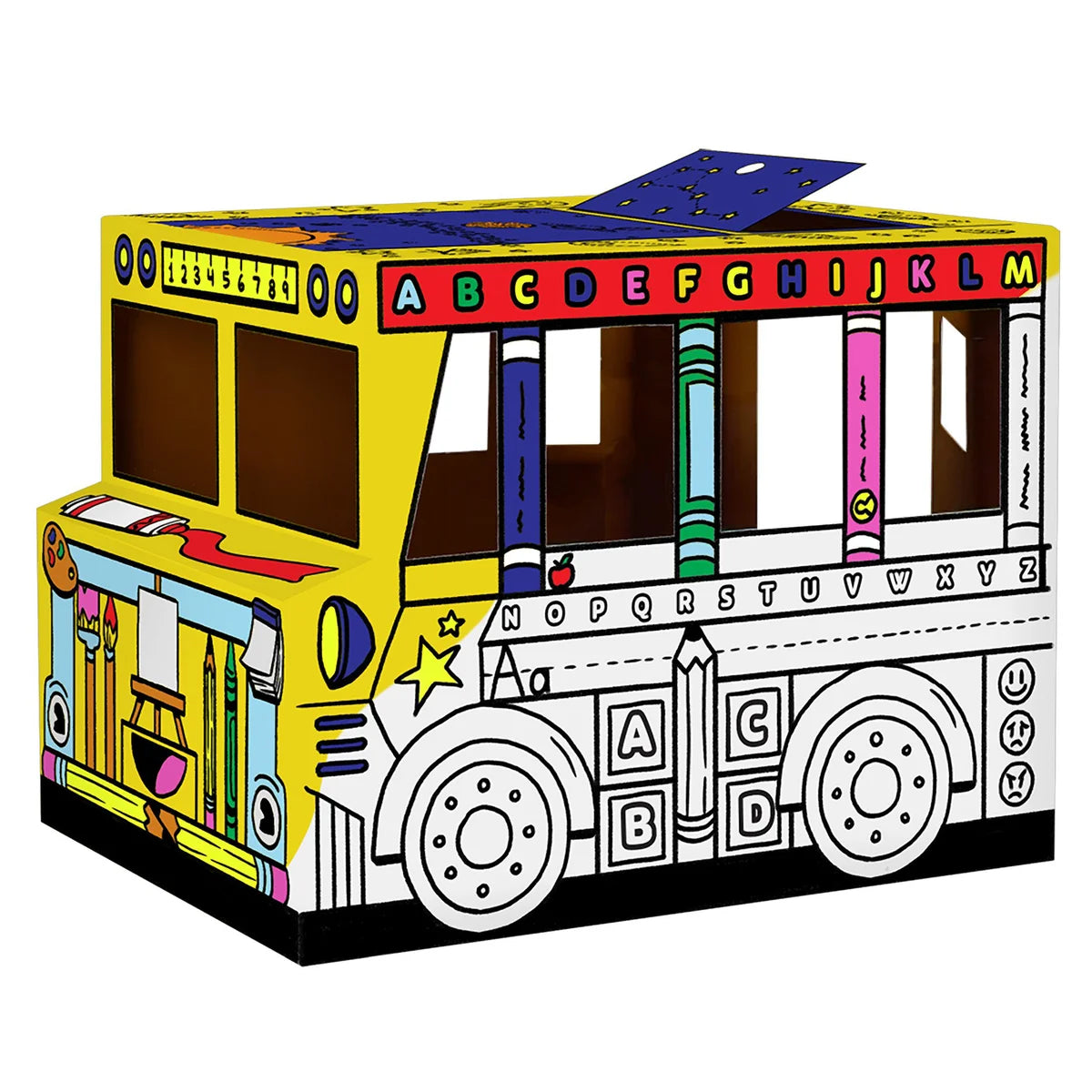 Fellowes - Bankers Box at Play : un bus scolaire en carton à colorier