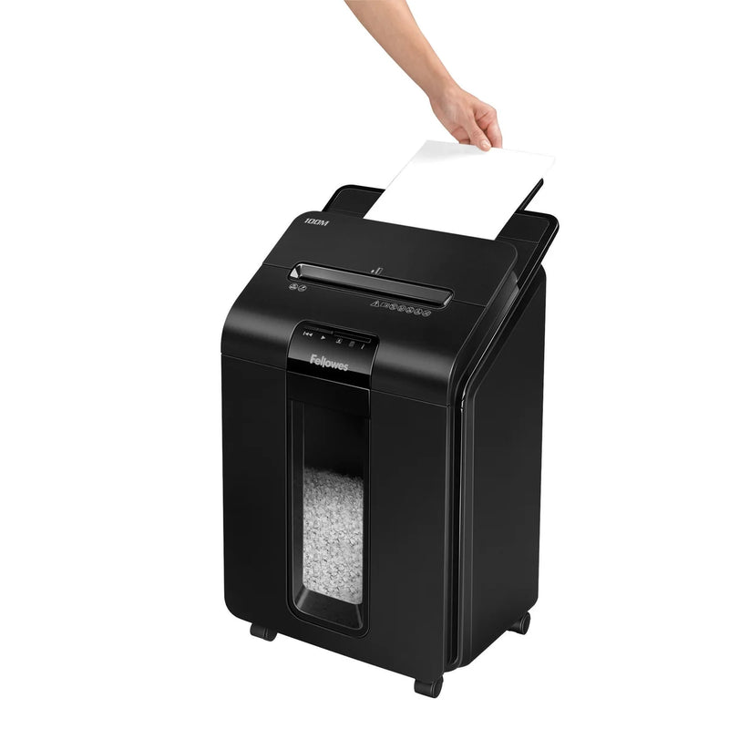 Destructeur de documents Fellowes AutoMax 100M à alimentation automatique et micro-coupe 100 feuilles 