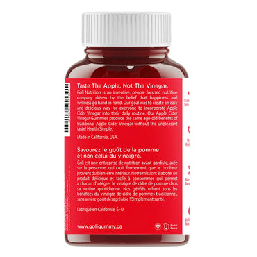 Goli Gummies au vinaigre de cidre de pomme, 120 gommes 