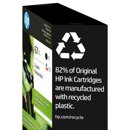 HP 67XL Black and Tri-colour High Yield Original Ink Cartridges (3YP31BN) Combo-pack