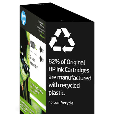 HP 910XL High Yield Black Original Ink Cartridge (3JB42BN) Twin-pack