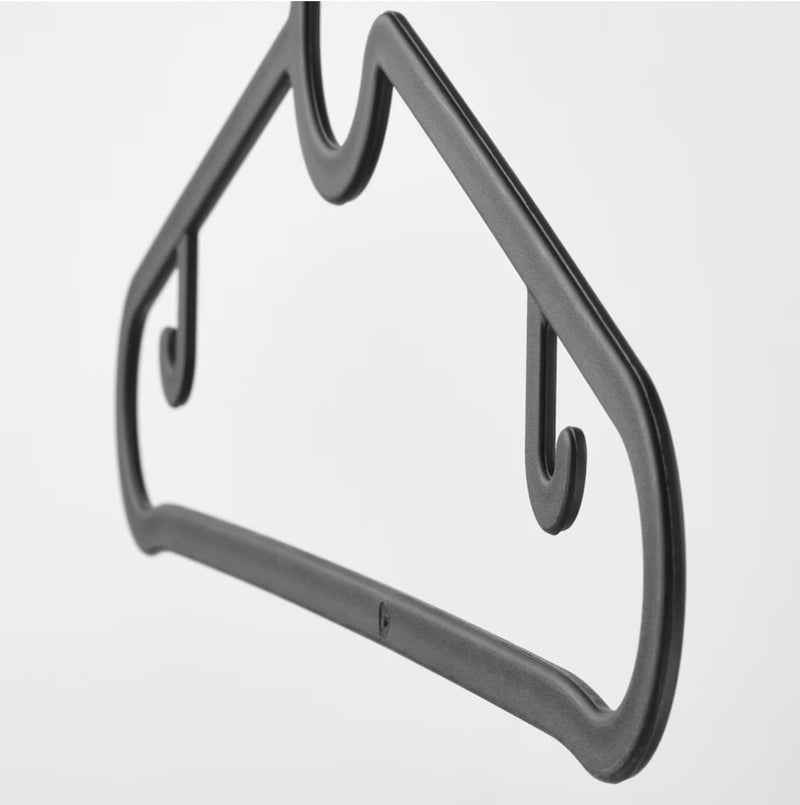 Lightweight Hangers Flexible Sturdy Black (20 Pack)