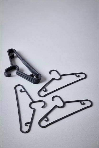 Lightweight Clothes Hangers, Black, Plastic, 39 Centimetres - Set of 30