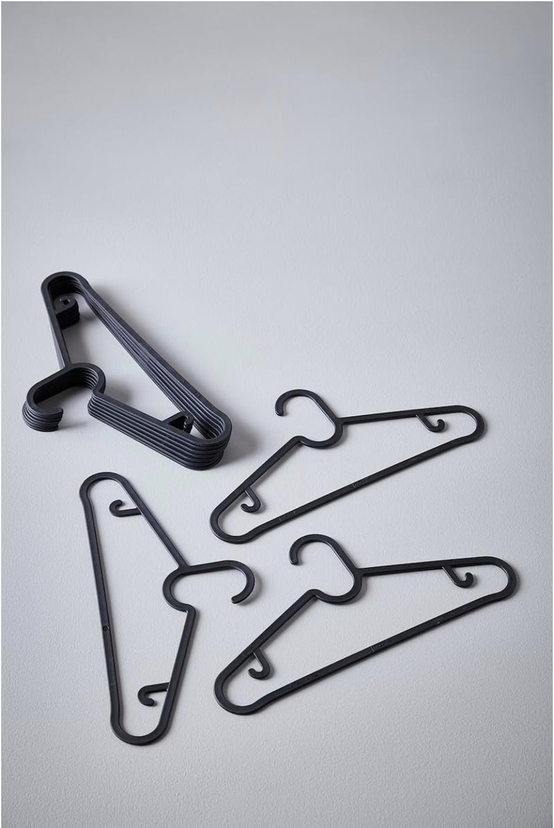 Lightweight Clothes Hangers, Black, Plastic, 39 Centimetres - Set of 30