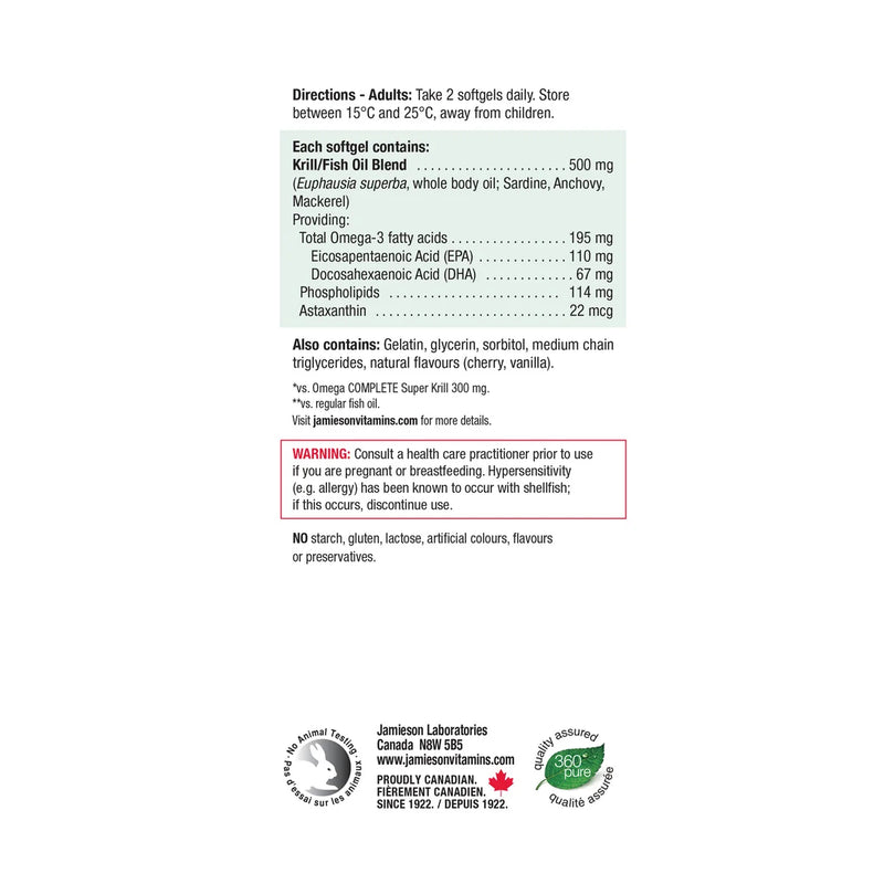 Jamieson Omega Krill Plus 3 x 60 gélules