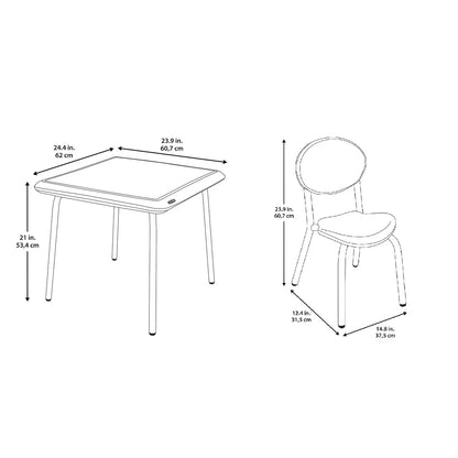 Ensemble table carrée et 2 chaises pour enfants Lifetime Essential