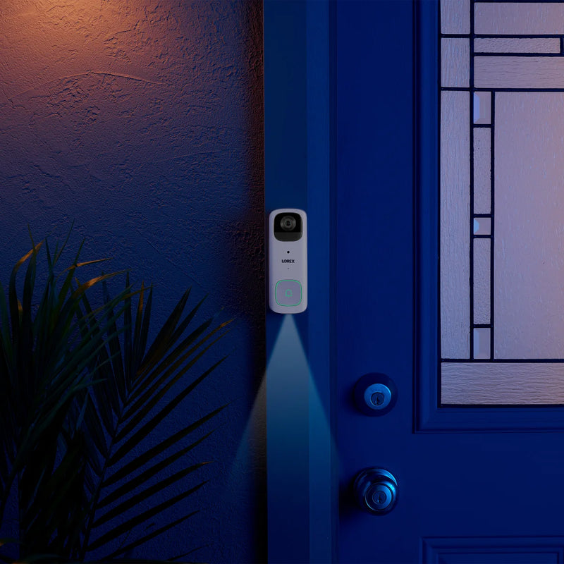 Sonnette vidéo Lorex 2K avec batterie et projecteur 4K, caméra de sécurité Wi-Fi intérieure/extérieure