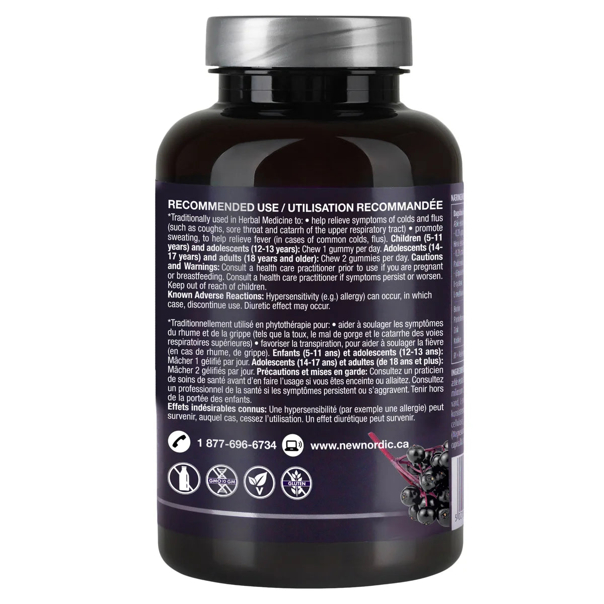 New Nordic Elderberry Gummies, 2 x 60 Gummies