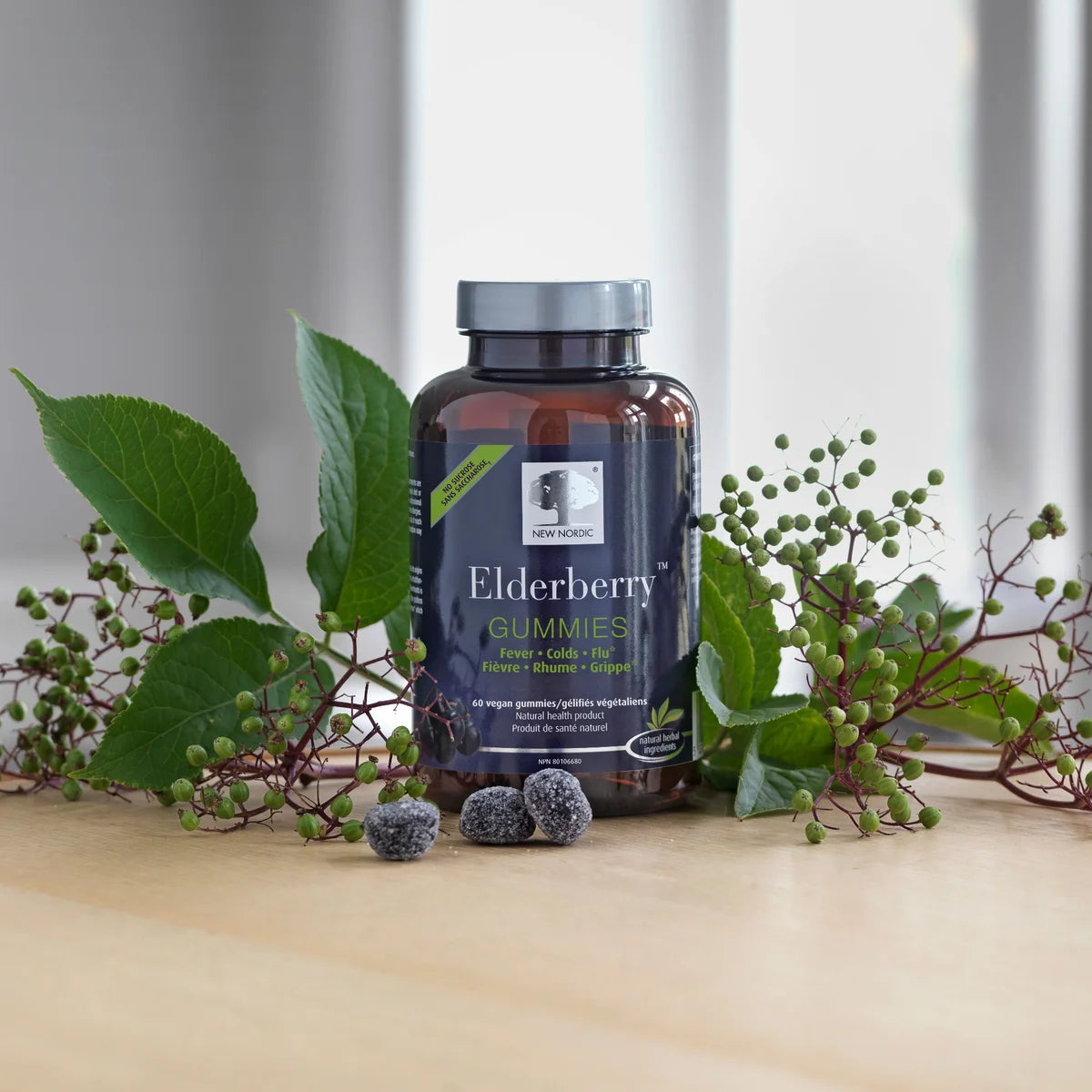 New Nordic Elderberry Gummies, 2 x 60 Gummies