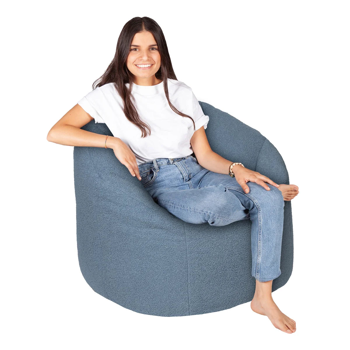 Fauteuil poire Norka Living Rod Sherpa | Bleu