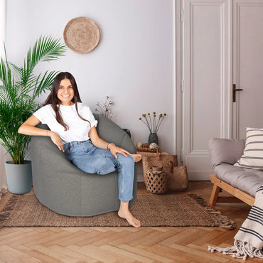 Fauteuil poire Norka Living Rod Sherpa | Gris