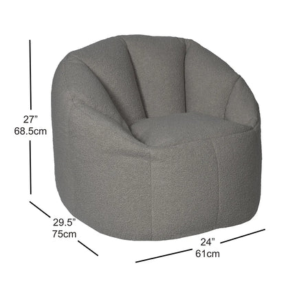 Fauteuil poire Norka Living Rod Sherpa | Gris