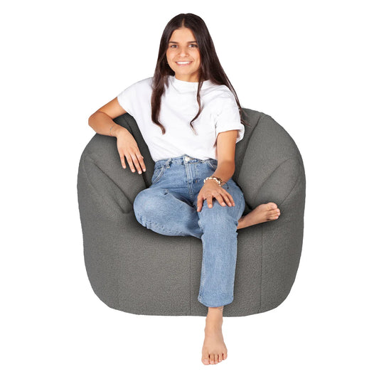 Fauteuil poire Norka Living Rod Sherpa | Gris