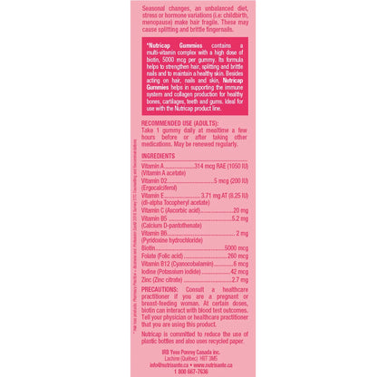 Nutricap Cheveux, Ongles et Peau, 2 x 90 gummies