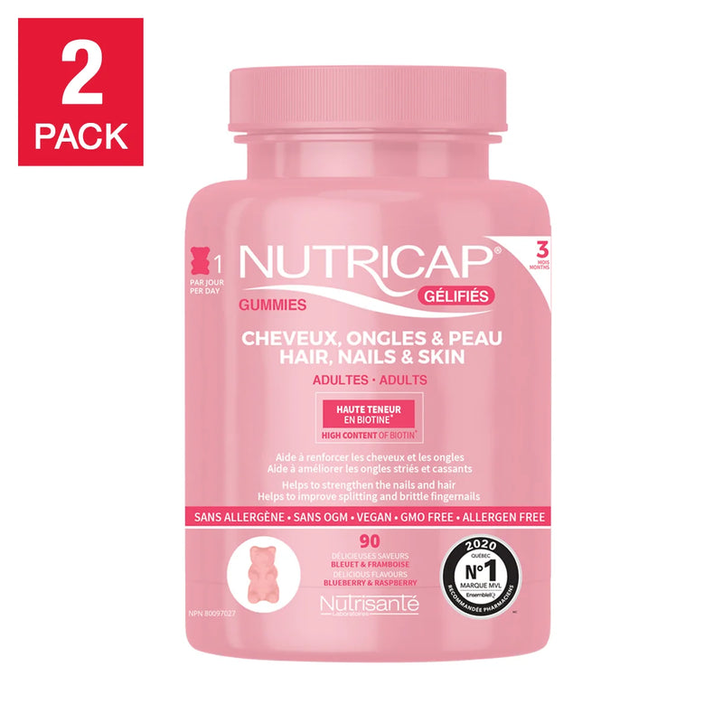 Nutricap Cheveux, Ongles et Peau, 2 x 90 gummies