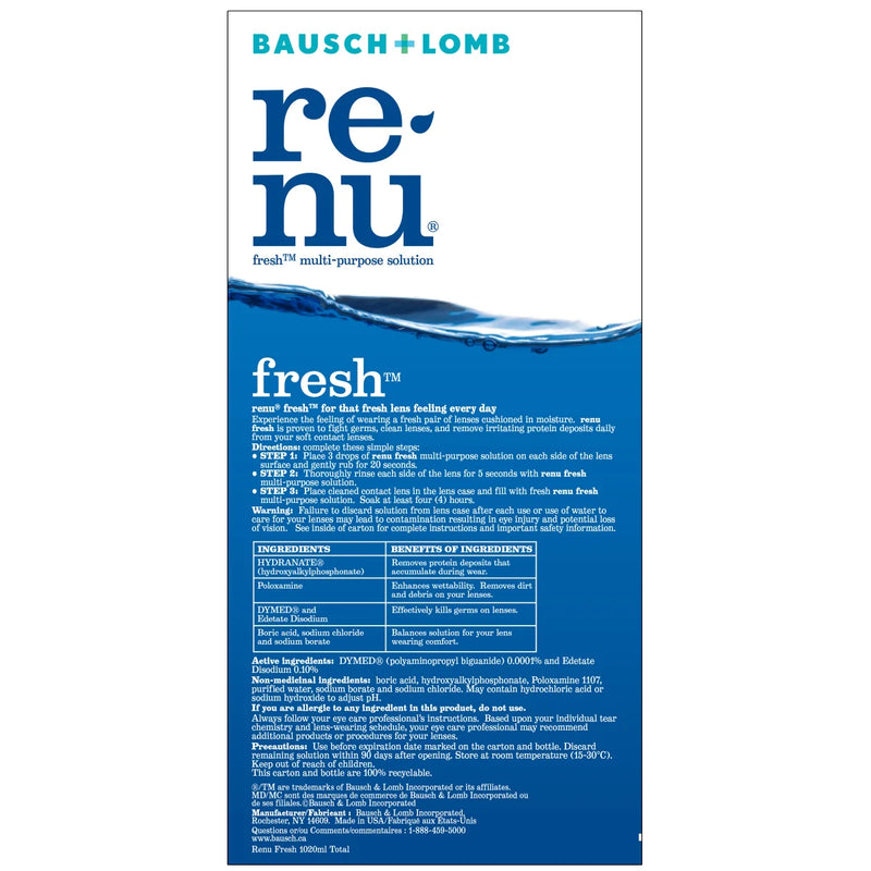 Solution multi-usages Renu Fresh 2 x 480 ml + 60 ml 