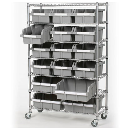 Vancouver Classics  7-Tier Steel Wire Shelving 16 Bin