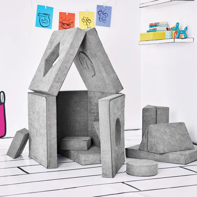 Fort de jeu convertible de 12 pièces pour enfants de Yourigami
