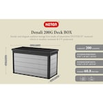 Keter Denali 34.9 Cu.Ft/200G Weather Resistant Resin Patio/Outdoor Garden Storage Lockable Deck Box/Bench