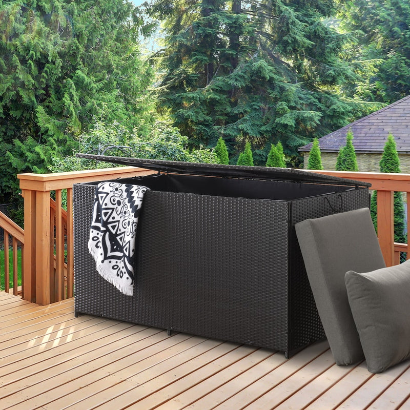 Corliving Parksville Patio Storage Box, Black