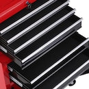 HOMCOM 2 in 1 Top Chest Rolling Tool Storage Box Cabinet with 6 Drawers, Red