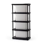 HDX 98L Stackable Grey Plastic Storage Tote Box with Sturdy Latching Handles
