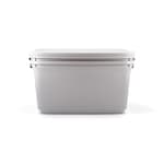 HDX 98L Stackable Grey Plastic Storage Tote Box with Sturdy Latching Handles