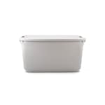 HDX 98L Stackable Grey Plastic Storage Tote Box with Sturdy Latching Handles