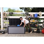 Keter Premier 20 Cu.Ft/ 150G Weather Resistant Resin Patio/Outdoor Garden Storage Lockable Deck Box/Bench