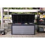 Keter Premier 20 Cu.Ft/ 150G Weather Resistant Resin Patio/Outdoor Garden Storage Lockable Deck Box/Bench