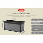 Keter Premier 20 Cu.Ft/ 150G Weather Resistant Resin Patio/Outdoor Garden Storage Lockable Deck Box/Bench