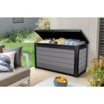 Keter Premier 13.4 Cu.Ft/100G Weather Resistant Resin Patio/Outdoor Garden Storage Lockable Deck Box/Bench