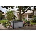 Keter Premier 13.4 Cu.Ft/100G Weather Resistant Resin Patio/Outdoor Garden Storage Lockable Deck Box/Bench