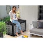 Keter Premier 13.4 Cu.Ft/100G Weather Resistant Resin Patio/Outdoor Garden Storage Lockable Deck Box/Bench