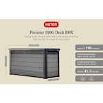 Keter Premier 13.4 Cu.Ft/100G Weather Resistant Resin Patio/Outdoor Garden Storage Lockable Deck Box/Bench