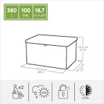 Keter Premier 13.4 Cu.Ft/100G Weather Resistant Resin Patio/Outdoor Garden Storage Lockable Deck Box/Bench