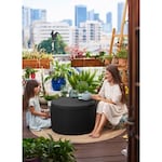 Keter Circa 37 Gallon Rattan Round Weather Resistant Resin Patio/Outdoor Garden Storage Deck Box