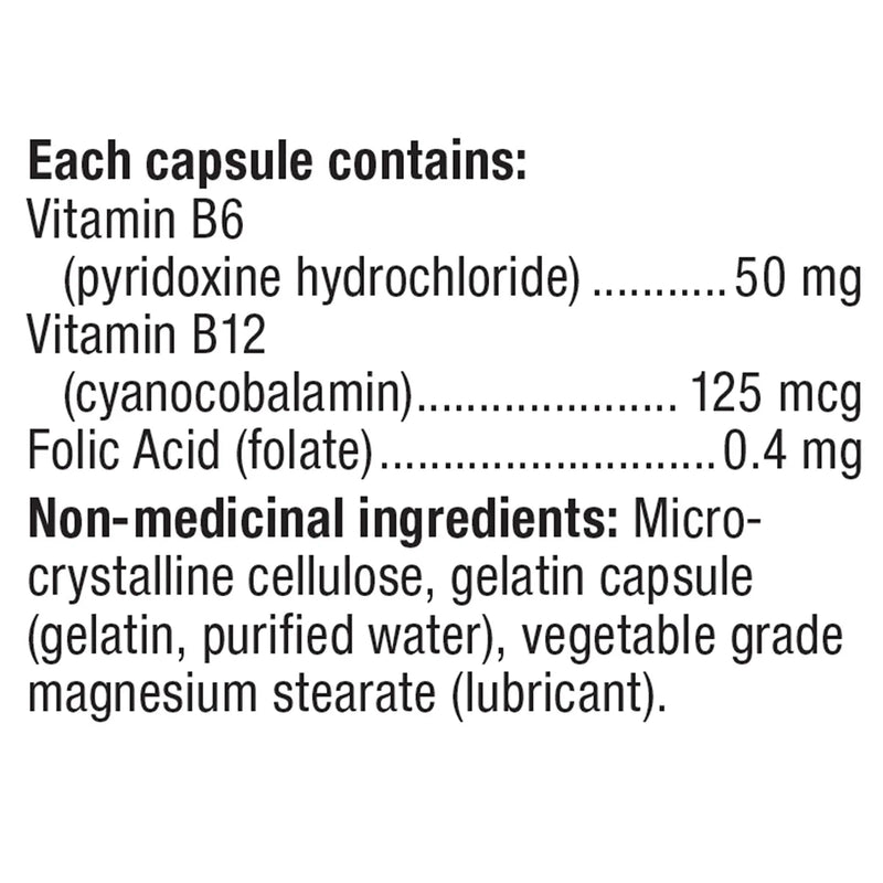 Webber Naturals B6, B12 avec acide folique – 3 x 120 capsules 